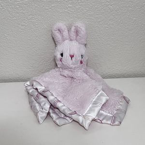 Parent's Choice Pink Bunny Rabbit Security Blanket Lovey Rainbow Satin Lovie
